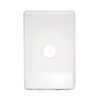 Single port wall plate white, accepts Clipsal (C2000 series stlye)