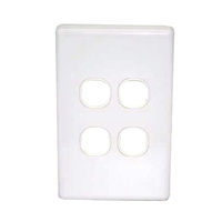 Four port wall plate white, accepts Clipsal (C2000 series style)